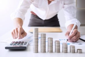 person doing finances
