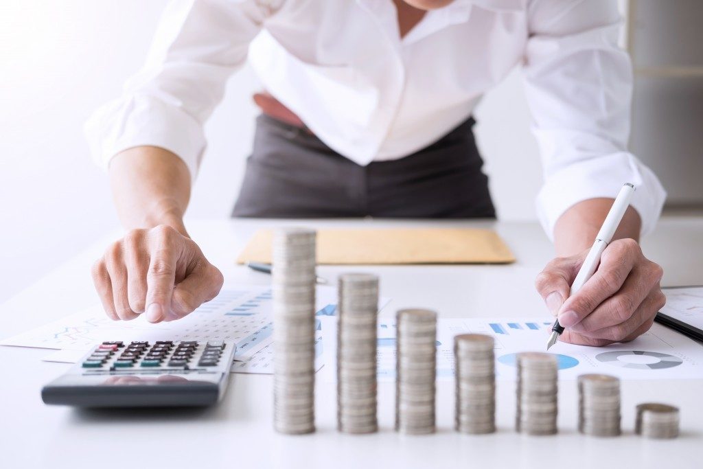 Businessman counting his money