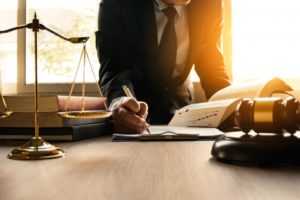 lawyer reviewing contracts