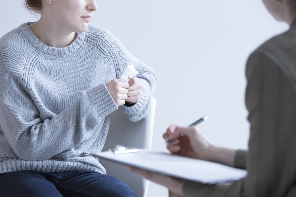 Woman filing a suit