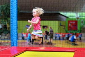 Child playing in an indoor playground