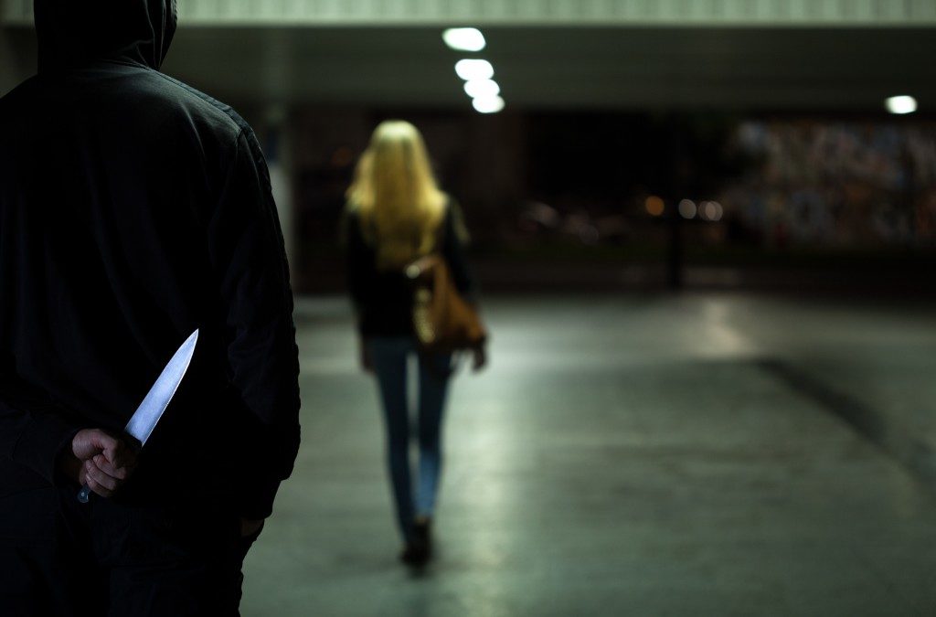 woman walking alone