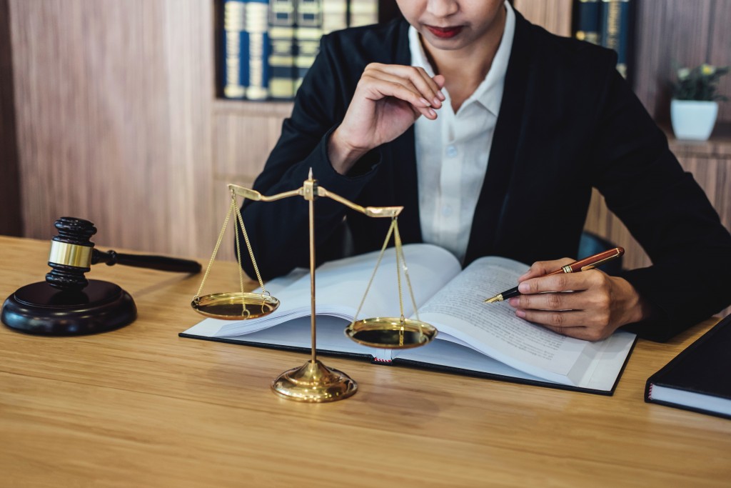 lawyer studying a case