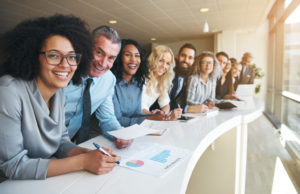 Line of employees