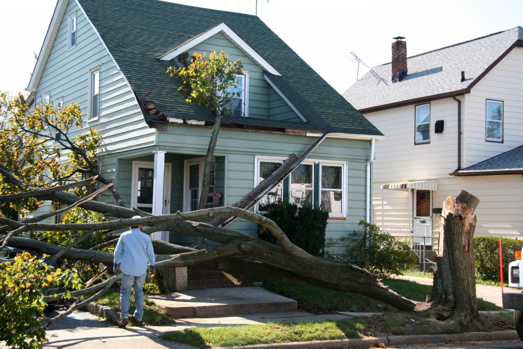 Assessing damage caused by storm